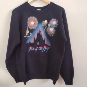 Vintage 90s DISNEY WEAR Sweatshirt Part of the Magic Tinker Bell Castle 2 Sided